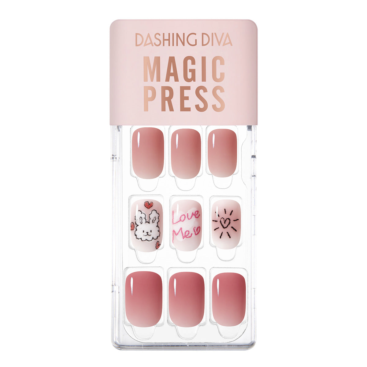 DASHING DIVA MAGICPRESS Love Rabbit Mani Regular Round MDR3W032RR
