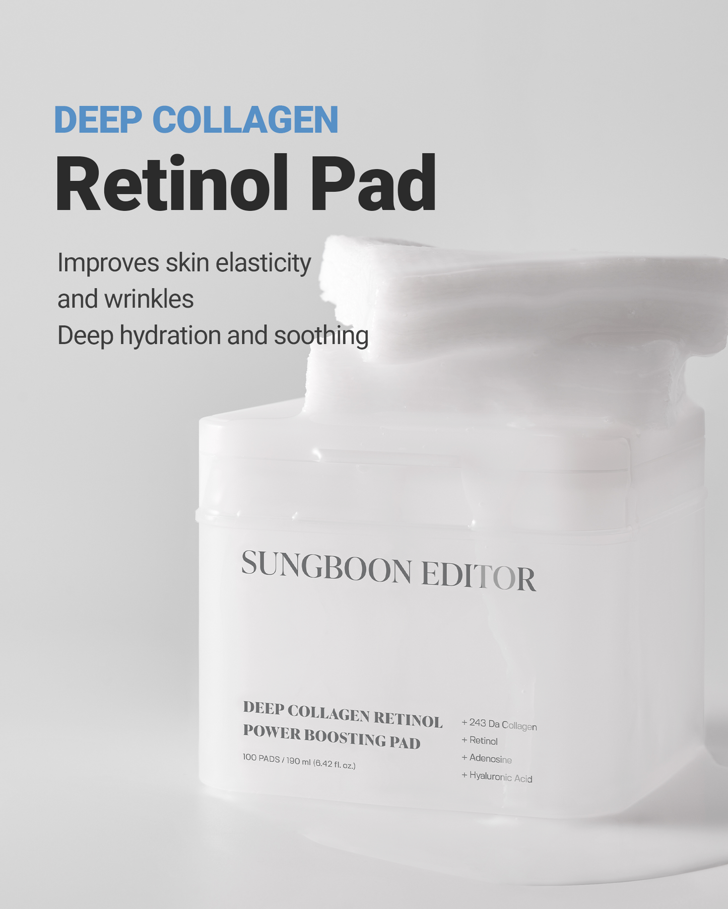 SUNGBOON EDITOR Deep Collagen Retinol Power Boosting Pad 190ml(100pcs)