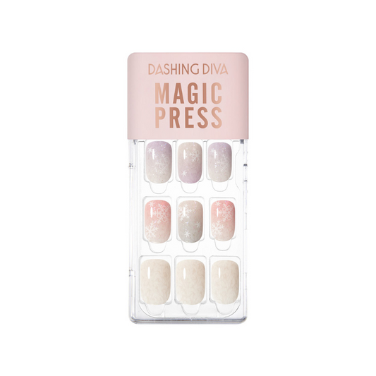 DASHING DIVA MAGICPRESS Regular Round Mani Snow Flower MDR3W023RR