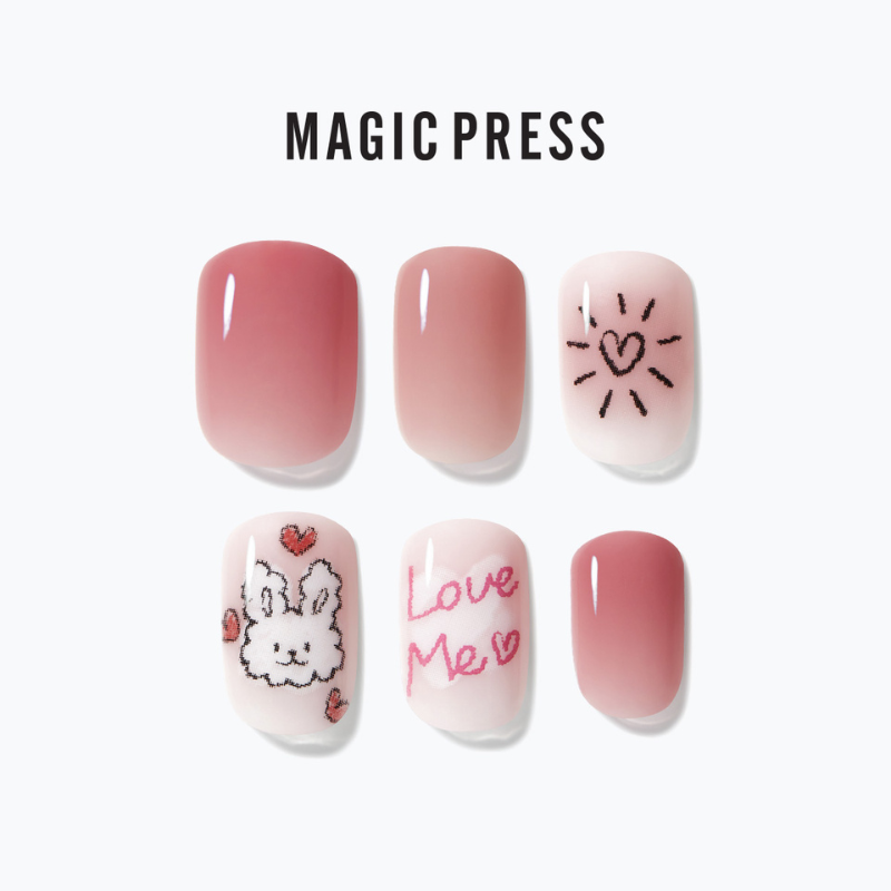 DASHING DIVA MAGICPRESS Love Rabbit Mani Regular Round MDR3W032RR