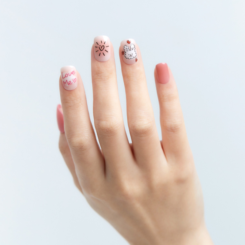 DASHING DIVA MAGICPRESS Love Rabbit Mani Regular Round MDR3W032RR