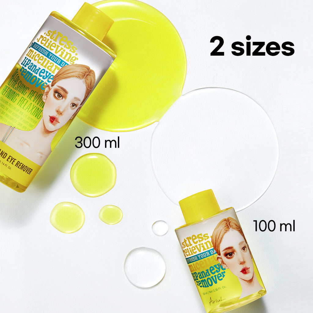 ARIUL Stress Relieving Micellar Lip and Eye Remover - 100ml/300ml