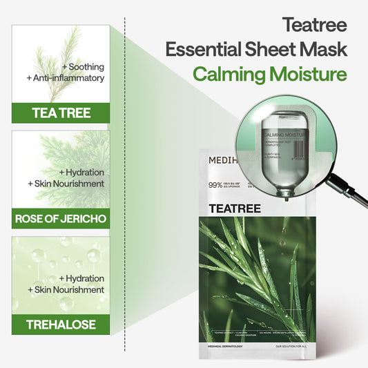 MEDIHEAL TEATREE ESSENTIAL MASK_CALMING MOISTURE - 4ea