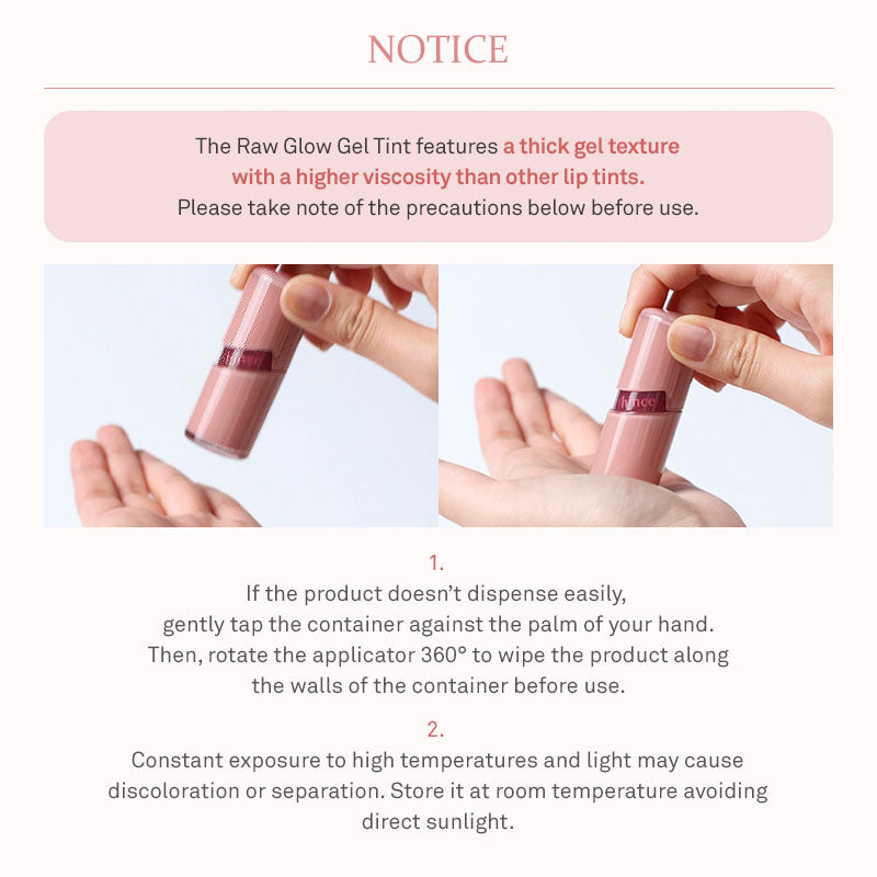 hince Raw Glow Gel Tint - 19 Colors to Choose