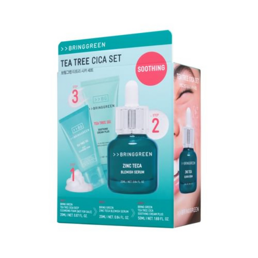 BRINGGREEN Tea Tree Cica Set(Serum 25+Cream 50+Cleansing Foam 20)