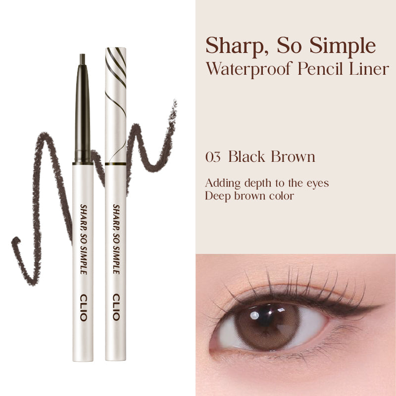 CLIO Sharp So Simple Waterproof Pencil Liner (24AD) - 9 Colors to Choose