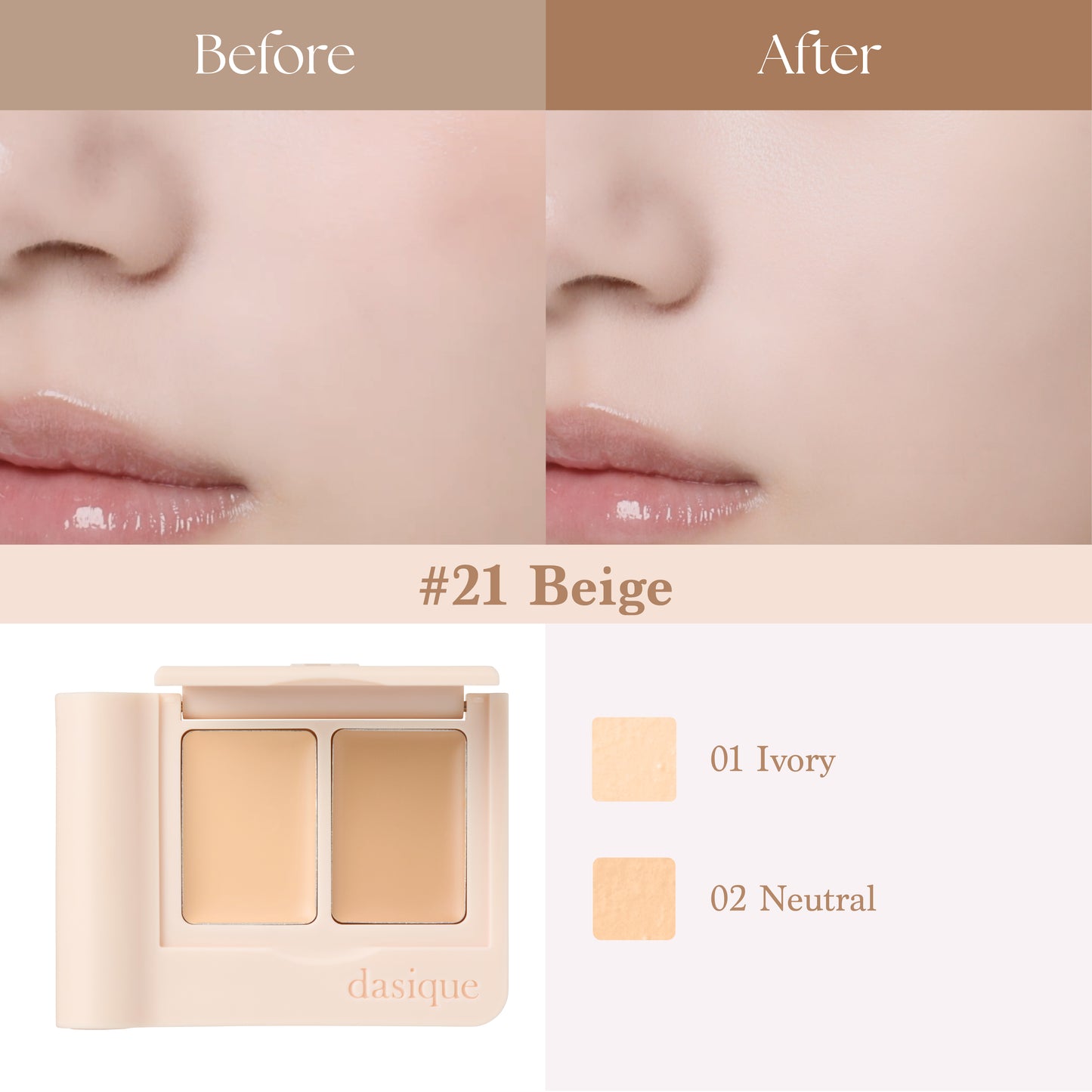 DASIQUE Pro Cover Dual Concealer Palette - 4 Color to Choose