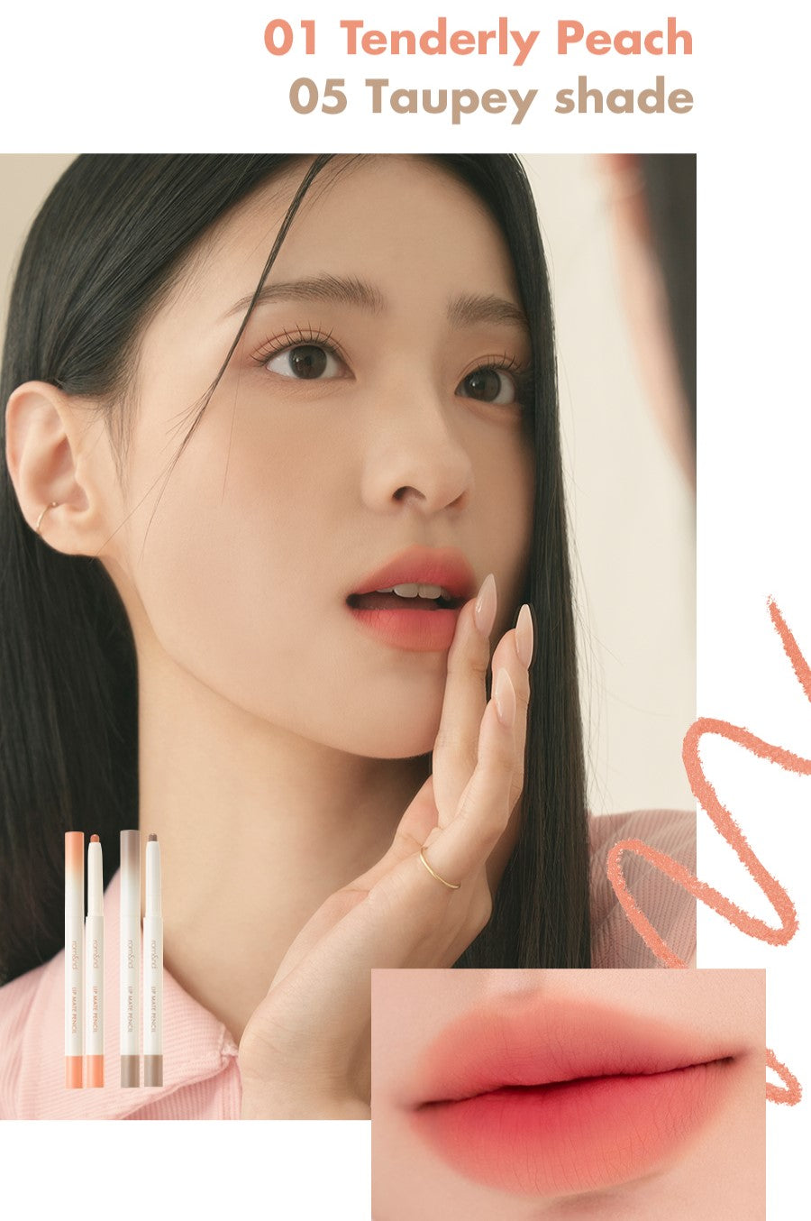 ROMAND Lip Mate Pencil - 6 Color to Choose