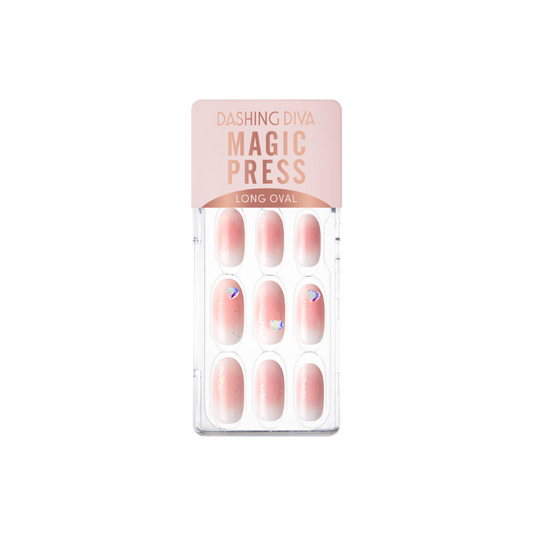 DASHING DIVA Magic Press Long Oval Mani Heart Cheek MDR2W021OL