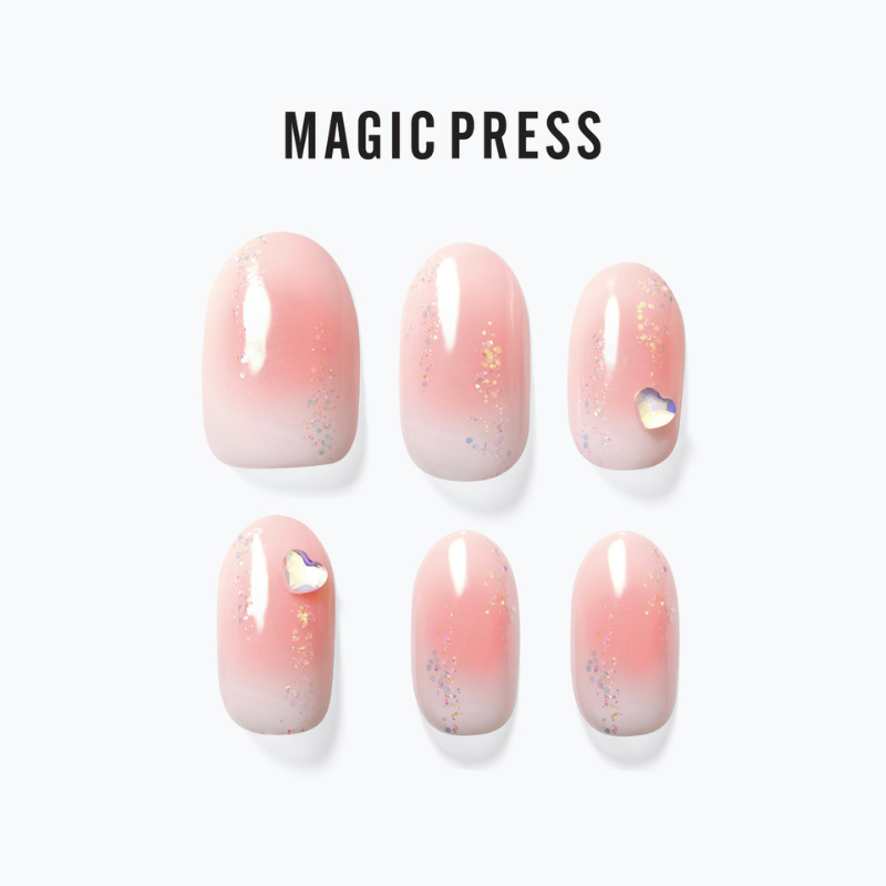 DASHING DIVA Magic Press Long Oval Mani Heart Cheek MDR2W021OL