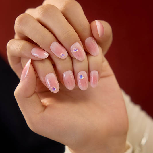 DASHING DIVA Magic Press Long Oval Mani Heart Cheek MDR2W021OL