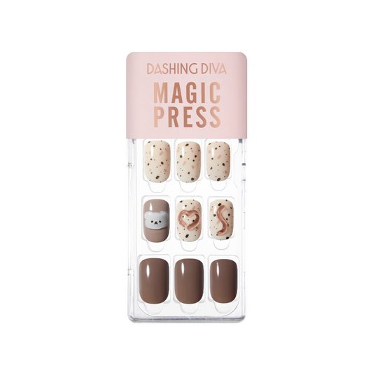 DASHING DIVA Magic Press Regular Round Mani Chocolate Bear MDR3F012RR