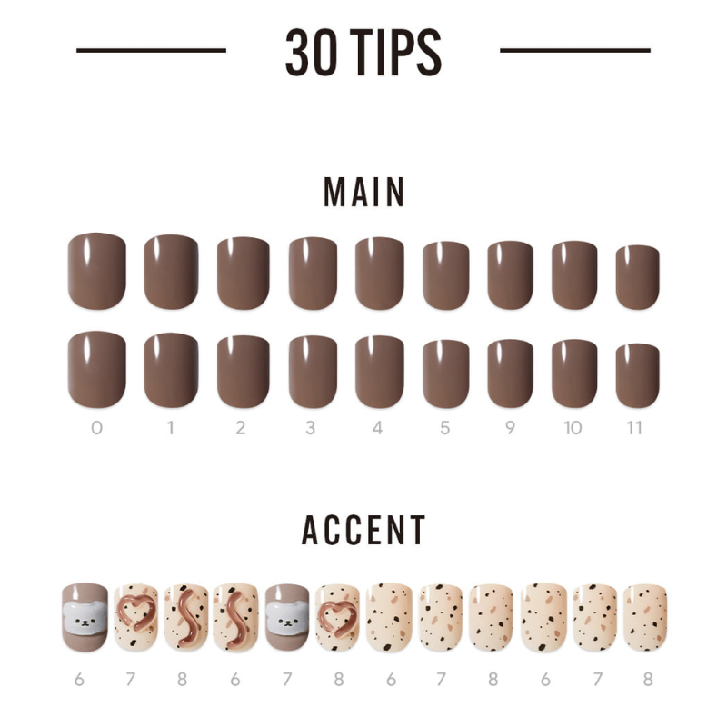 DASHING DIVA Magic Press Regular Round Mani Chocolate Bear MDR3F012RR