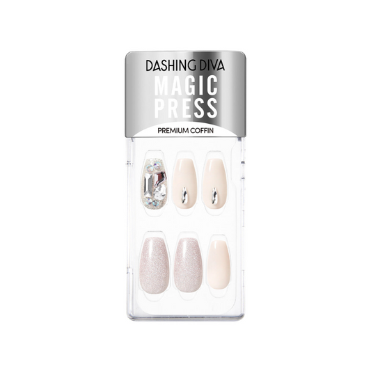 DASHING DIVA Magic Press Premium Coffin Mani White Hole MDR3F032PC