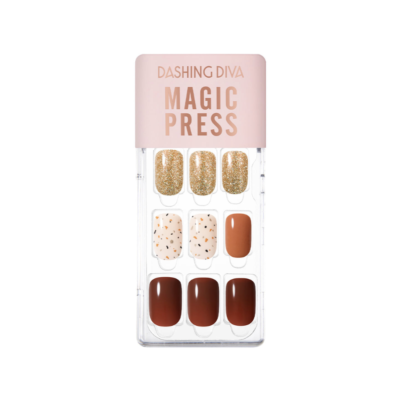 DASHING DIVA Magic Press Regular Round Mani Mocha Brown MDR3F042RR