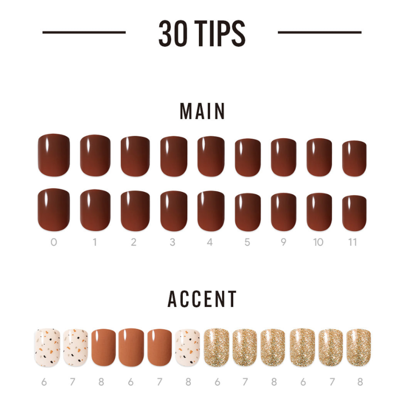 DASHING DIVA Magic Press Regular Round Mani Mocha Brown MDR3F042RR