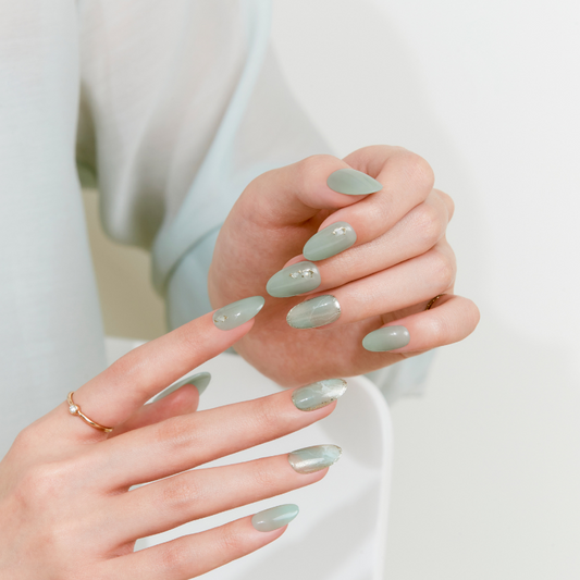 DASHING DIVA Magic Press Almond Mani Jade Marble MDR3S125AL