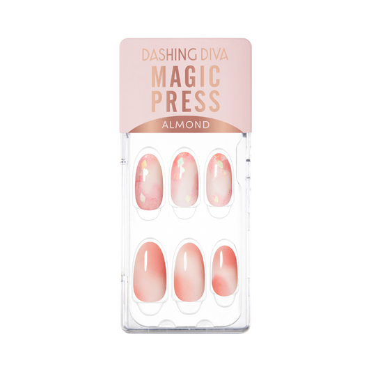 DASHING DIVA Magic Press Almond Mani Pink Glass MDR3S126AL