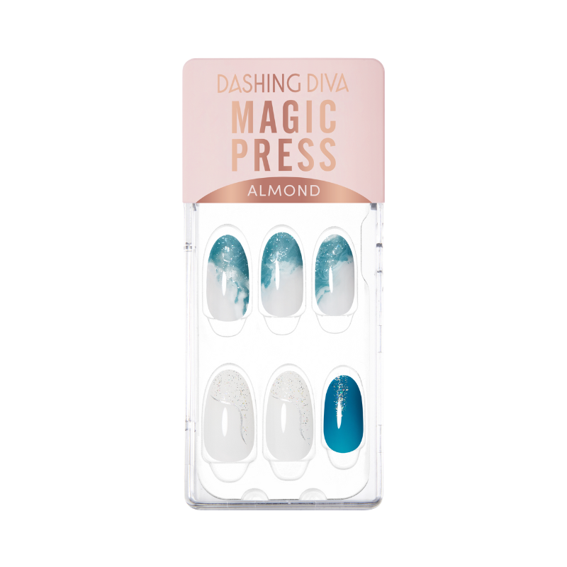 DASHING DIVA Magic Press Almond Mani Blue Mist MDR3S127AL