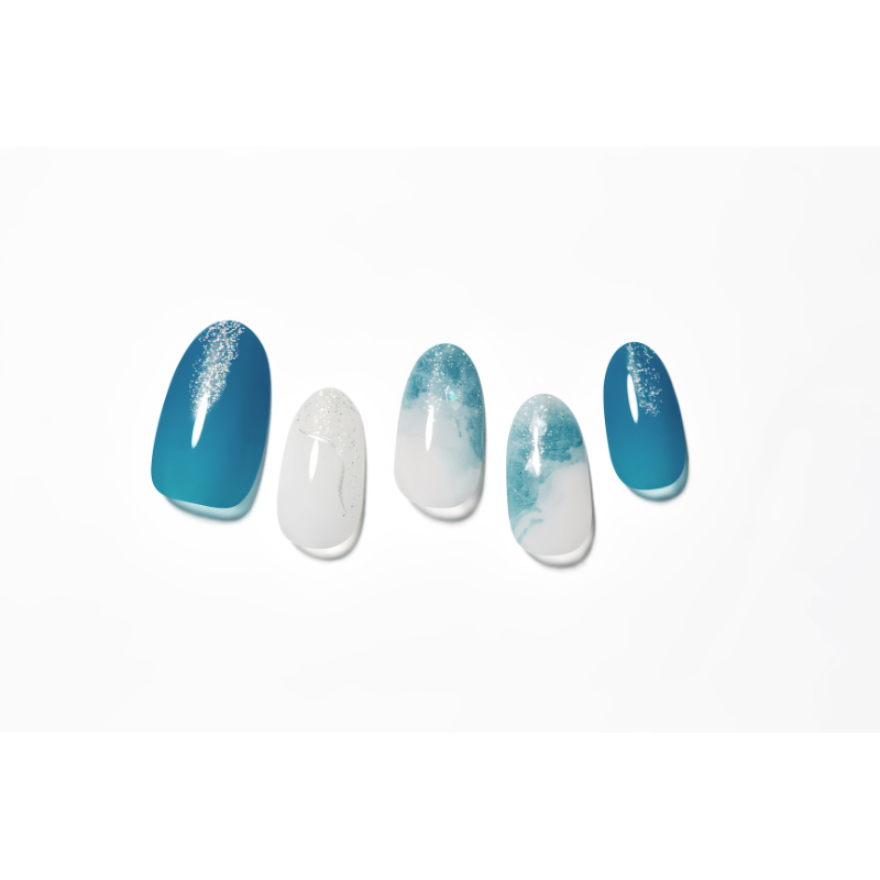 DASHING DIVA Magic Press Almond Mani Blue Mist MDR3S127AL