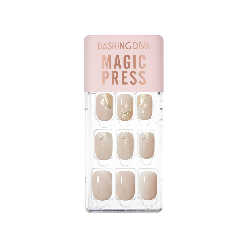 DASHING DIVA Magic Press Regular Round Mani Glowing Beige MDR3W007RR