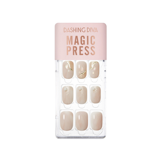DASHING DIVA Magic Press Regular Round Mani Glowing Beige MDR3W007RR