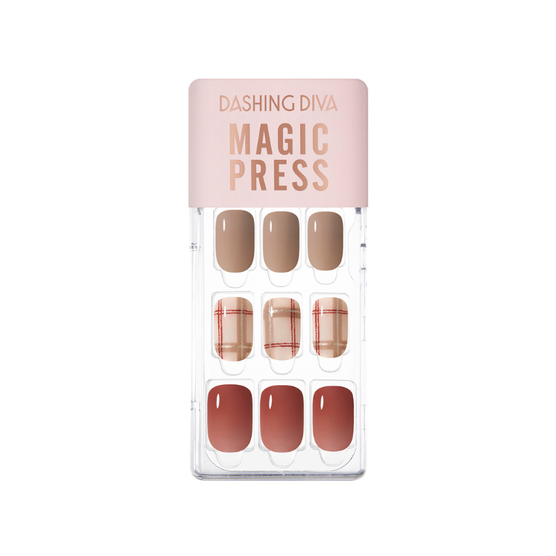 DASHING DIVA Magic Press Regular Round Mani Cozy Check MDR3W011RR