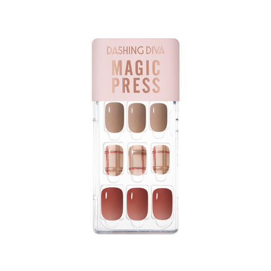 DASHING DIVA Magic Press Regular Round Mani Cozy Check MDR3W011RR