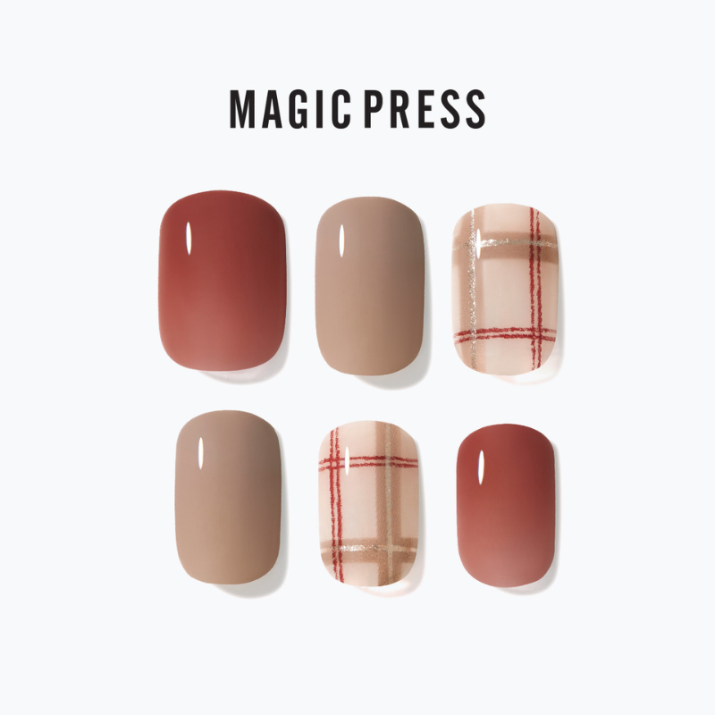 DASHING DIVA Magic Press Regular Round Mani Cozy Check MDR3W011RR