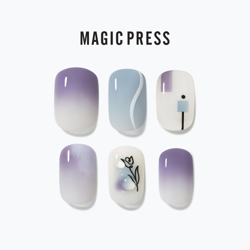 DASHING DIVA Magic Press Regular Round Mani Blooming Art MDR3W013RR