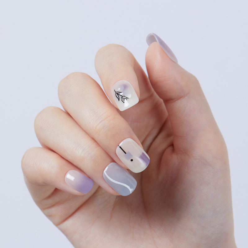 DASHING DIVA Magic Press Regular Round Mani Blooming Art MDR3W013RR