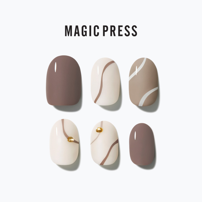 DASHING DIVA Magic Press Long Oval Mani Milk Tea Latte MDR3W015OL