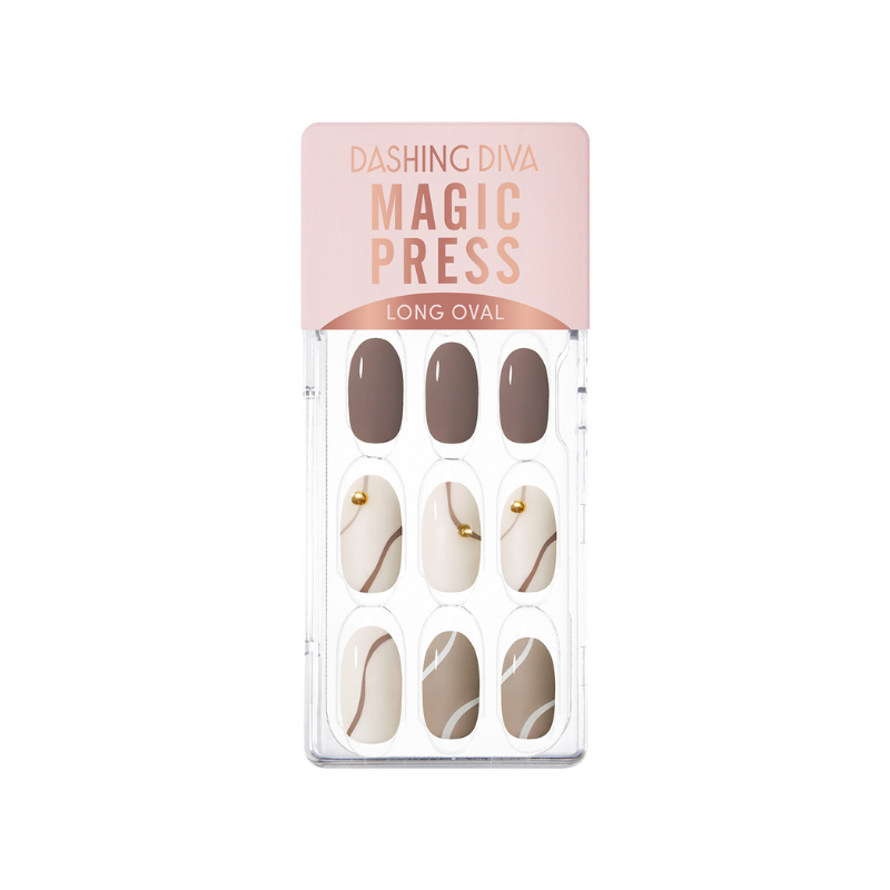 DASHING DIVA Magic Press Long Oval Mani Milk Tea Latte MDR3W015OL