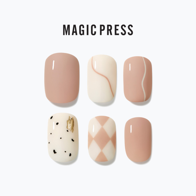 DASHING DIVA Magic Press Regular Round Mani Pink Argyle MDR3W017RR