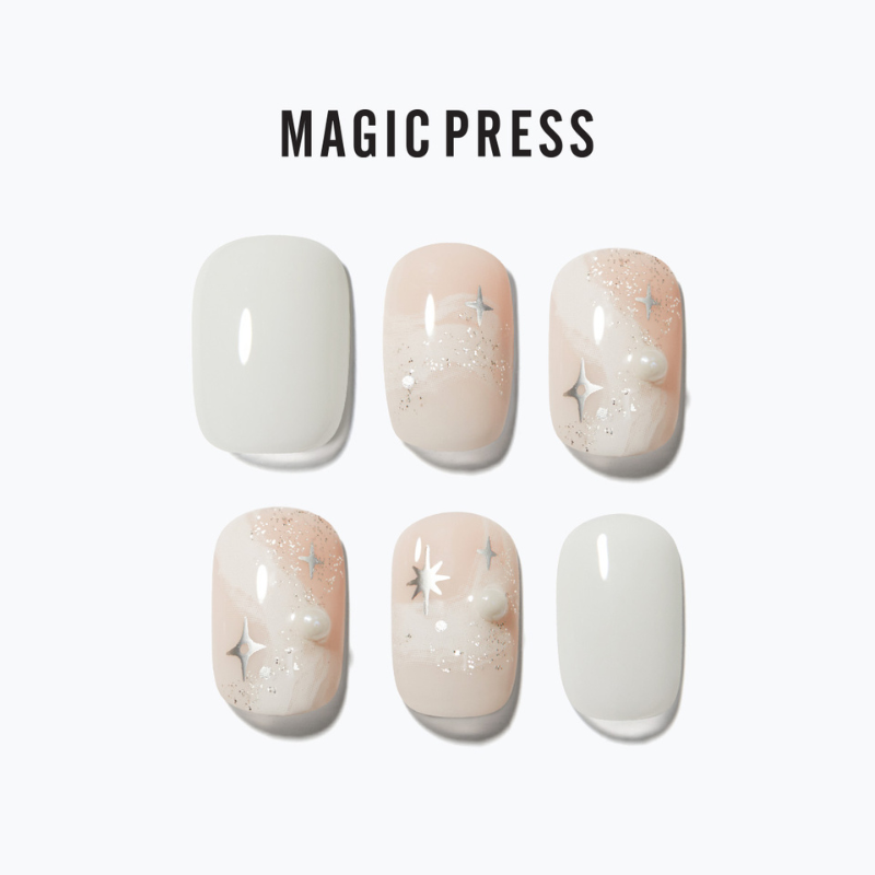 DASHING DIVA Magic Press Regular Round Mani White Potion MDR3W021RR