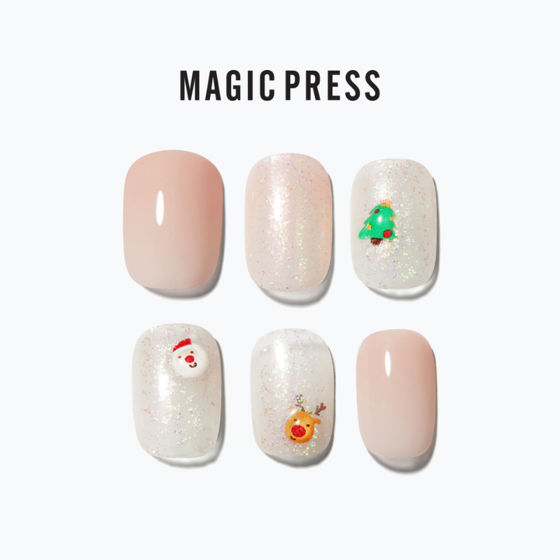 DASHING DIVA MAGICPRESS Little Christmas Mani Regular Round MDR3W022RR