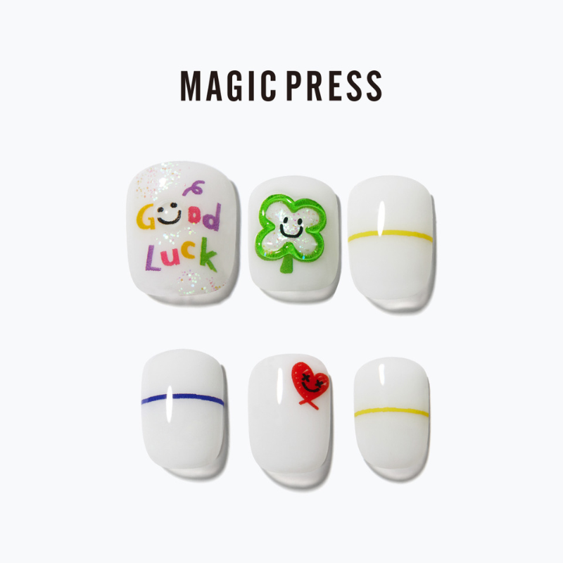 DASHING DIVA Magic Press Regular Round Mani Leaf Clover MDR3W026SS