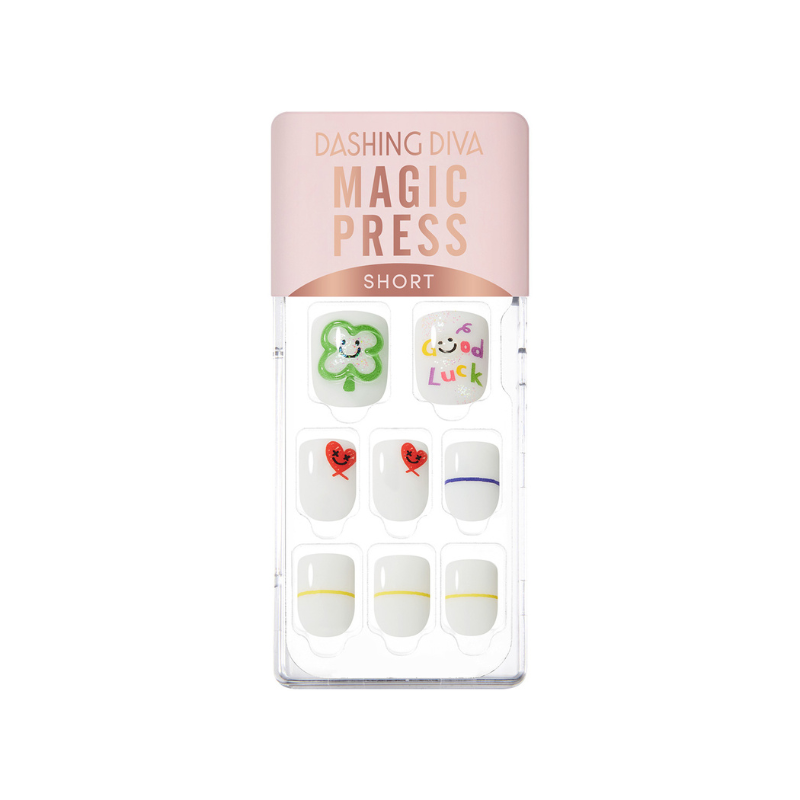 DASHING DIVA Magic Press Regular Round Mani Leaf Clover MDR3W026SS
