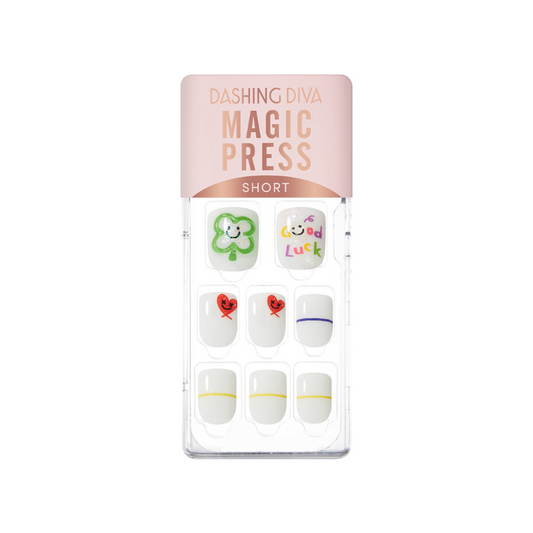 DASHING DIVA Magic Press Regular Round Mani Leaf Clover MDR3W026SS