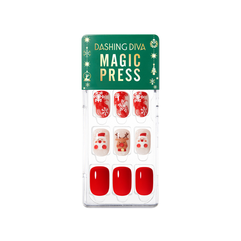 DASHING DIVA MAGICPRESS Regular Round Mani Happy Christmas MDR3W029RR
