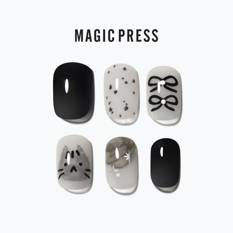 DASHING DIVA Magic Press Regular Round Mani Chic Cat MDR3W033RR
