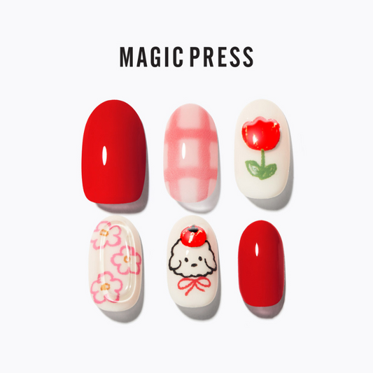 DASHING DIVA Magic Press Long Oval Mani Puppy Puppy MDR3W039OL