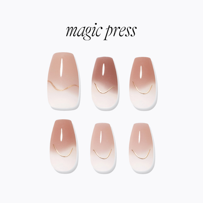 DASHING DIVA Magic Press Coffin Mani Melting Caramel MDR4F027CF