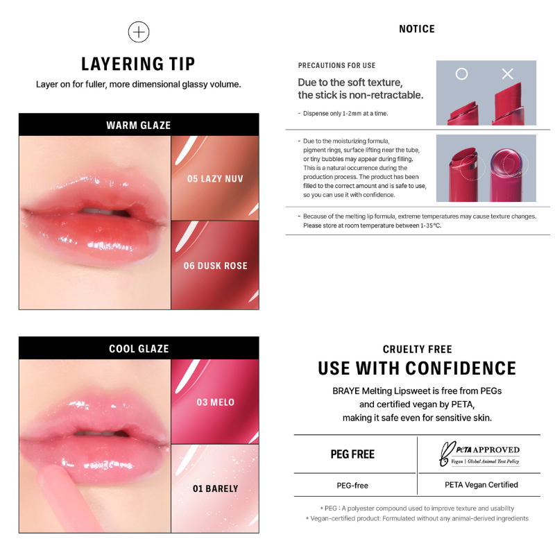 Braye Melting Lip Sweet - 10 Color to Choose