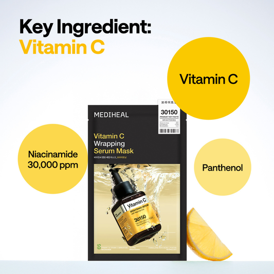 MEDIHEAL VITAMIN C WRAPPING SERUM MASK_BRIGHTENING (4P)