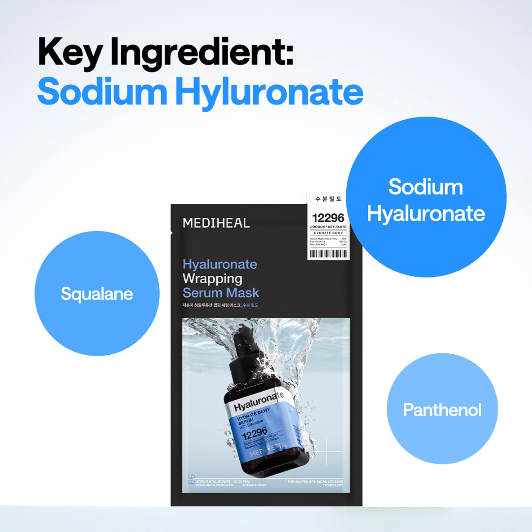 MEDIHEAL HYALURONIC ACID WRAPPING SERUM MASK_HYDRATE DEWY (4P)