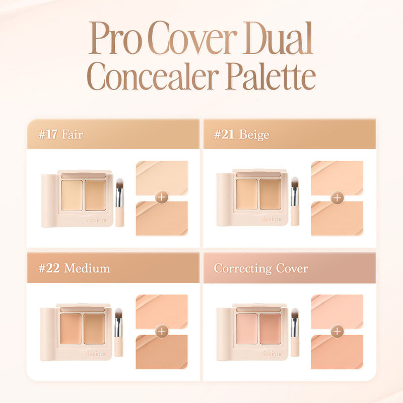 DASIQUE Pro Cover Dual Concealer Palette - 4 Color to Choose