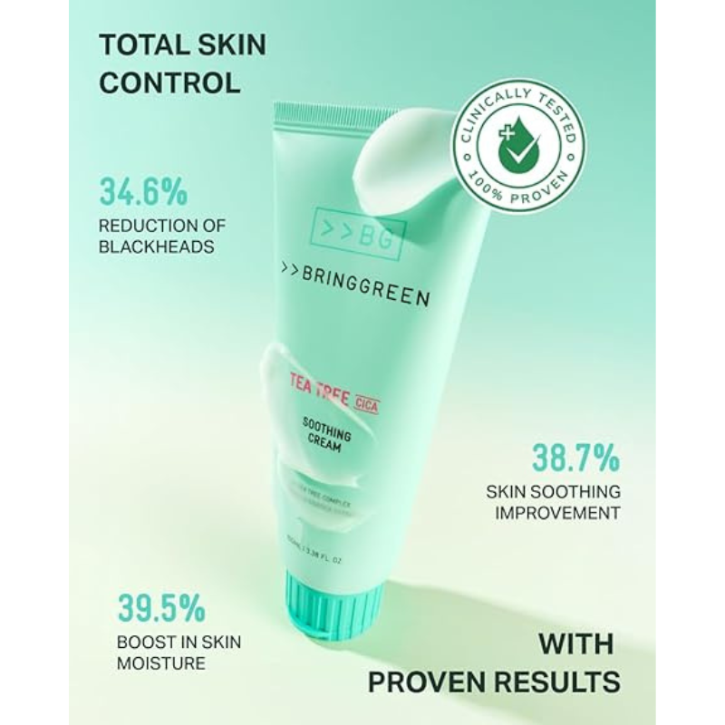 BRINGGREEN Tea Tree Cica Soothing Cream 100ml (2023 Ad)