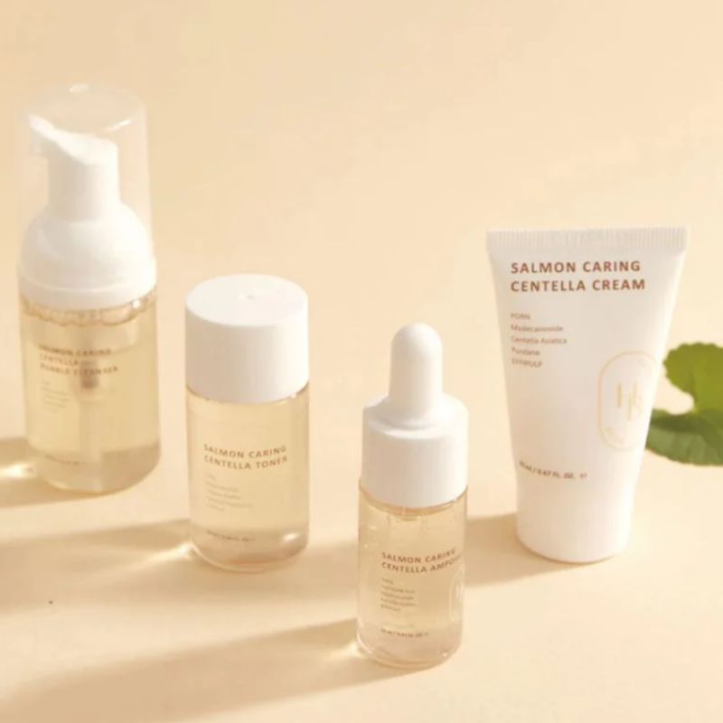 HEVEBLUE Salmon Caring Centella Special Travel Kit Bag