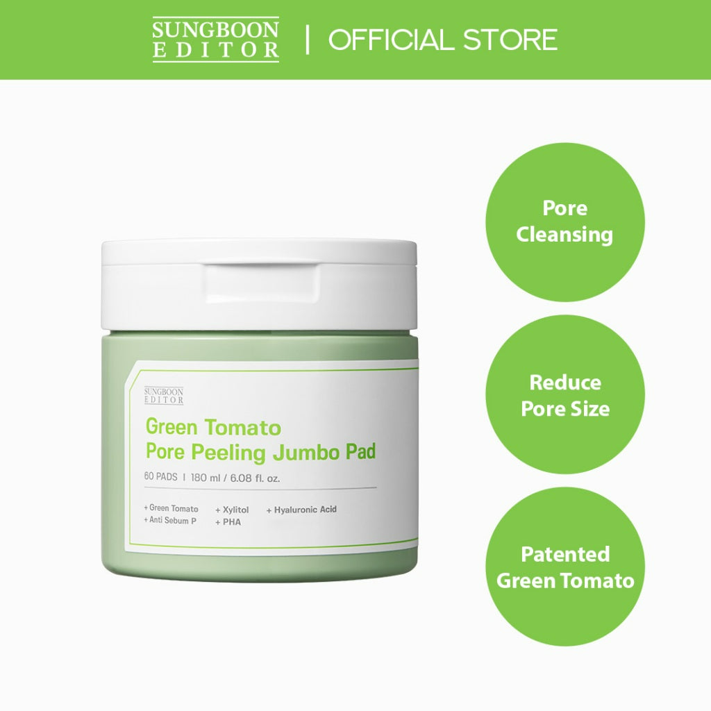 SUNGBOON EDITOR Green Tomato Pore Peeling Jumbo Pad (180ml x 60 Pcs)